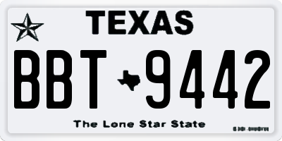 TX license plate BBT9442