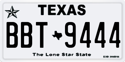 TX license plate BBT9444