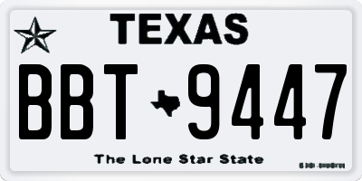 TX license plate BBT9447