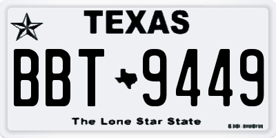TX license plate BBT9449