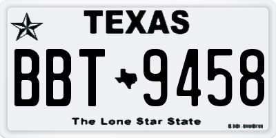 TX license plate BBT9458