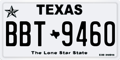 TX license plate BBT9460