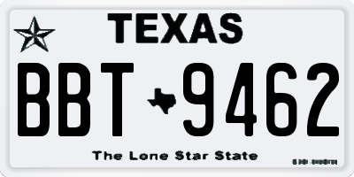 TX license plate BBT9462