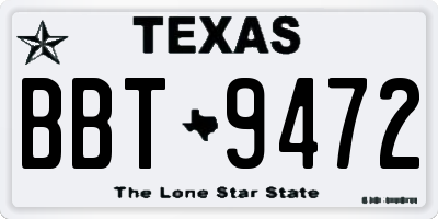 TX license plate BBT9472