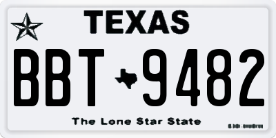 TX license plate BBT9482