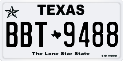 TX license plate BBT9488