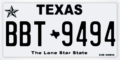 TX license plate BBT9494