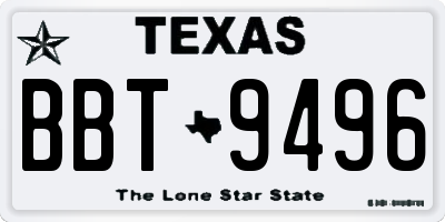 TX license plate BBT9496