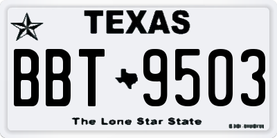 TX license plate BBT9503