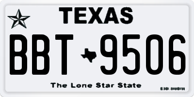 TX license plate BBT9506