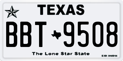 TX license plate BBT9508