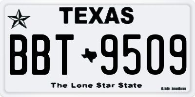 TX license plate BBT9509