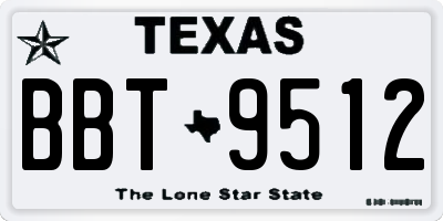 TX license plate BBT9512