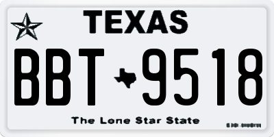 TX license plate BBT9518