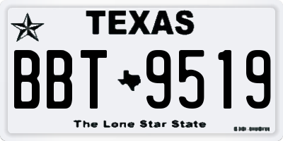 TX license plate BBT9519