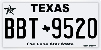 TX license plate BBT9520