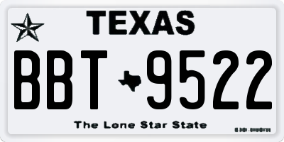 TX license plate BBT9522