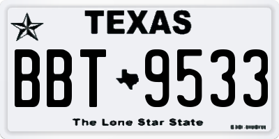 TX license plate BBT9533