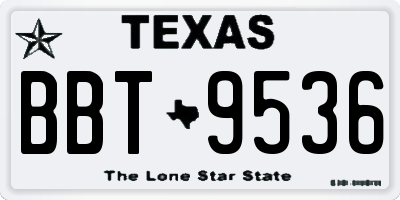 TX license plate BBT9536