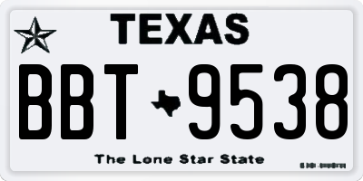 TX license plate BBT9538