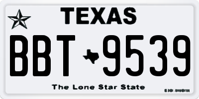TX license plate BBT9539