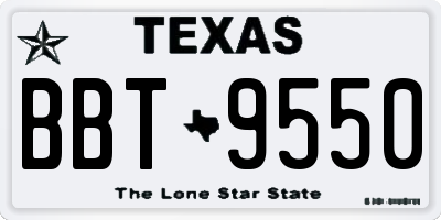 TX license plate BBT9550