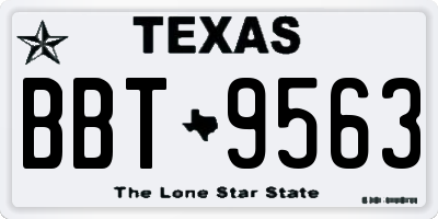 TX license plate BBT9563