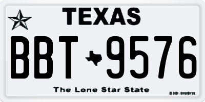 TX license plate BBT9576