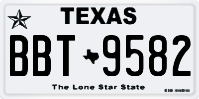 TX license plate BBT9582