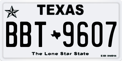 TX license plate BBT9607