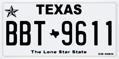 TX license plate BBT9611