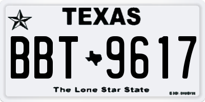 TX license plate BBT9617
