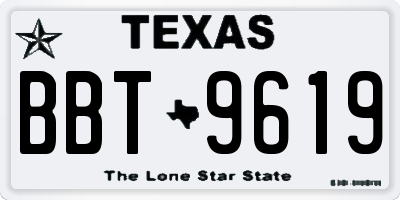 TX license plate BBT9619