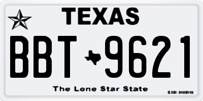 TX license plate BBT9621