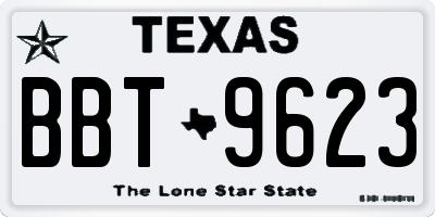 TX license plate BBT9623