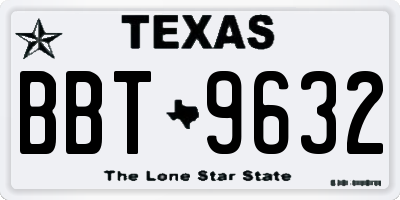 TX license plate BBT9632