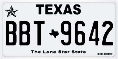 TX license plate BBT9642