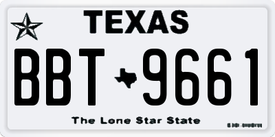 TX license plate BBT9661