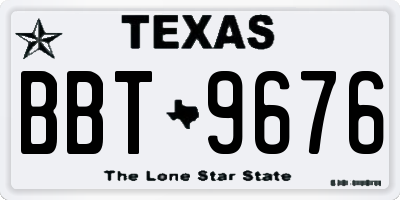TX license plate BBT9676