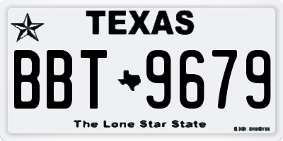 TX license plate BBT9679