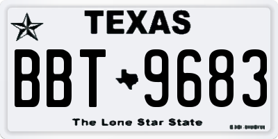 TX license plate BBT9683