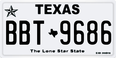 TX license plate BBT9686