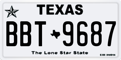 TX license plate BBT9687