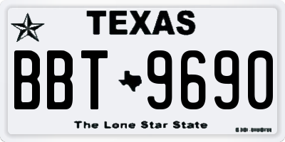 TX license plate BBT9690