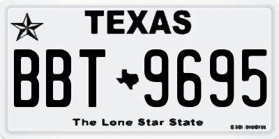 TX license plate BBT9695