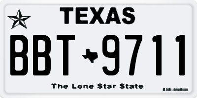 TX license plate BBT9711