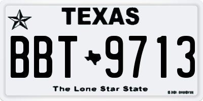 TX license plate BBT9713