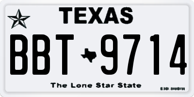TX license plate BBT9714