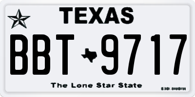 TX license plate BBT9717