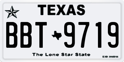 TX license plate BBT9719